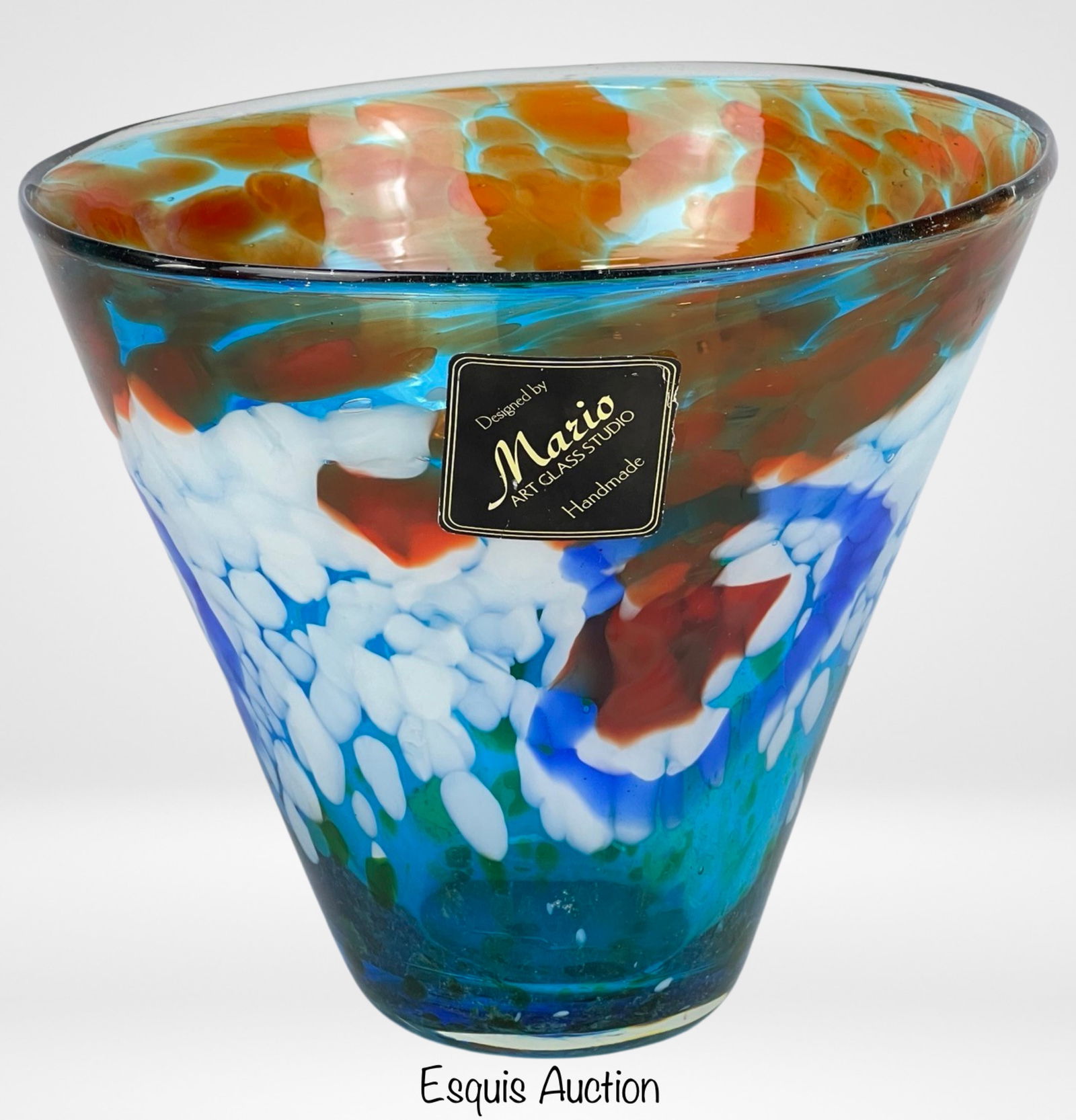 Mario Glass Studio Murano Style Handblown Art Vase (1 of 5)