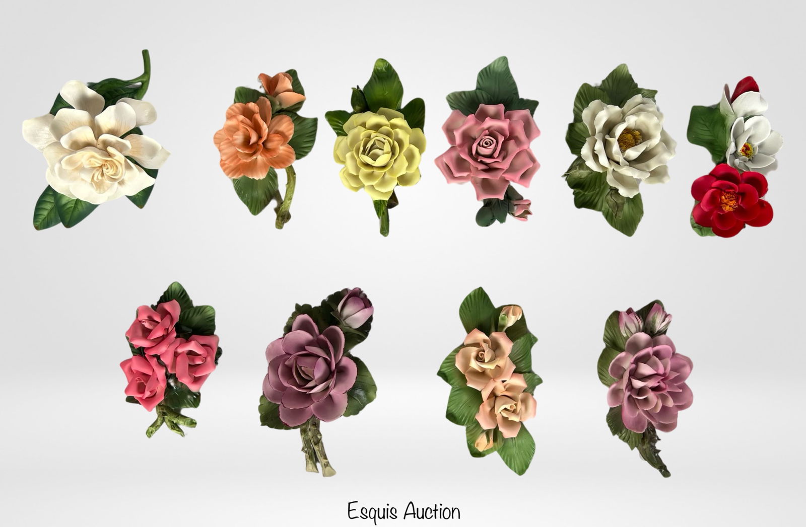 12 Months of Roses Porcelain Flowers Capodimonte (1 of 9)