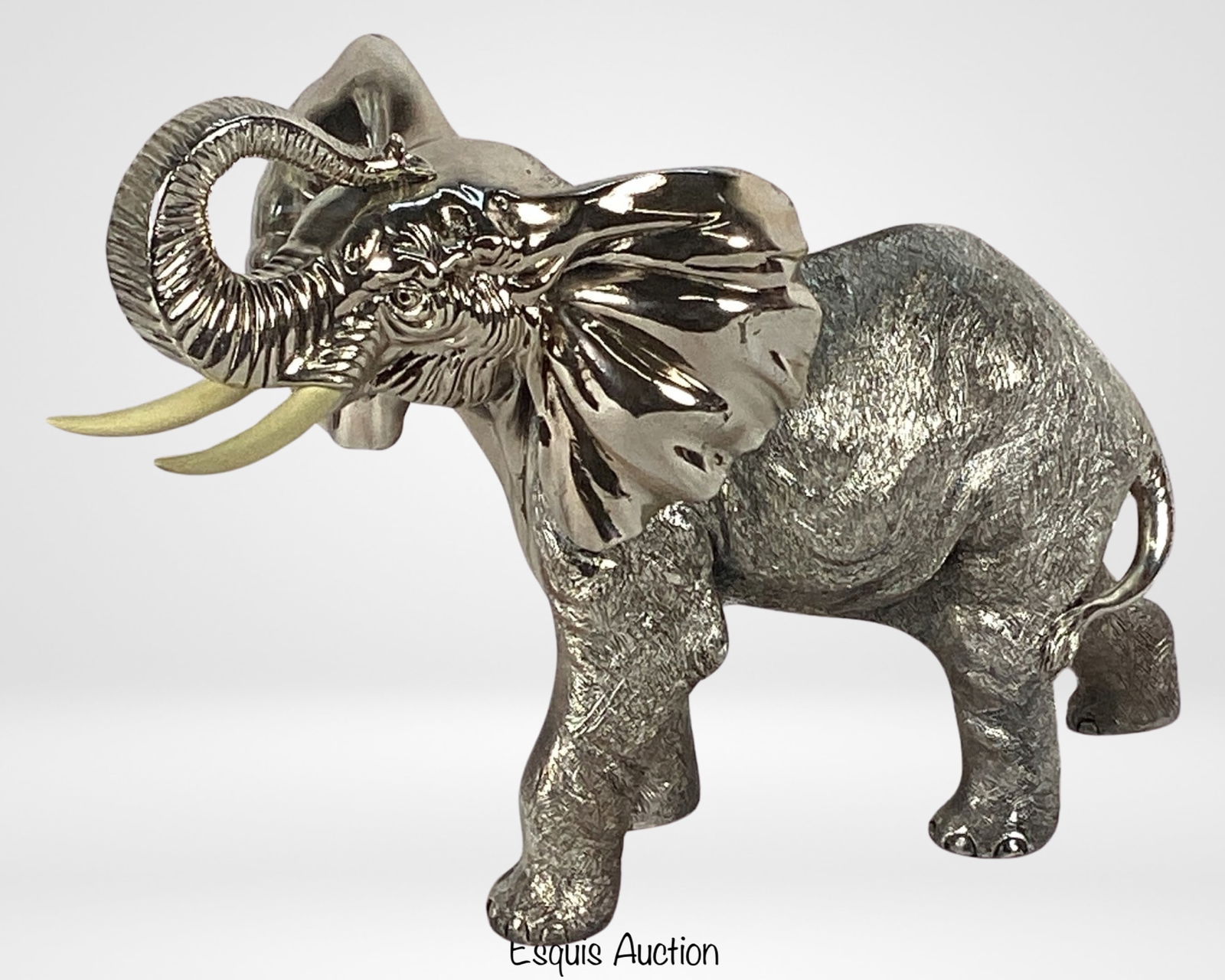 Italian .925 Silver Overlaid Elephant Sculpture (1 of 5)