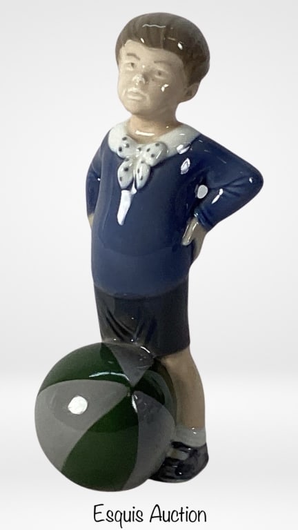 Royal Copenhagen Boy with Ball Porcelain Figurine (1 of 4)