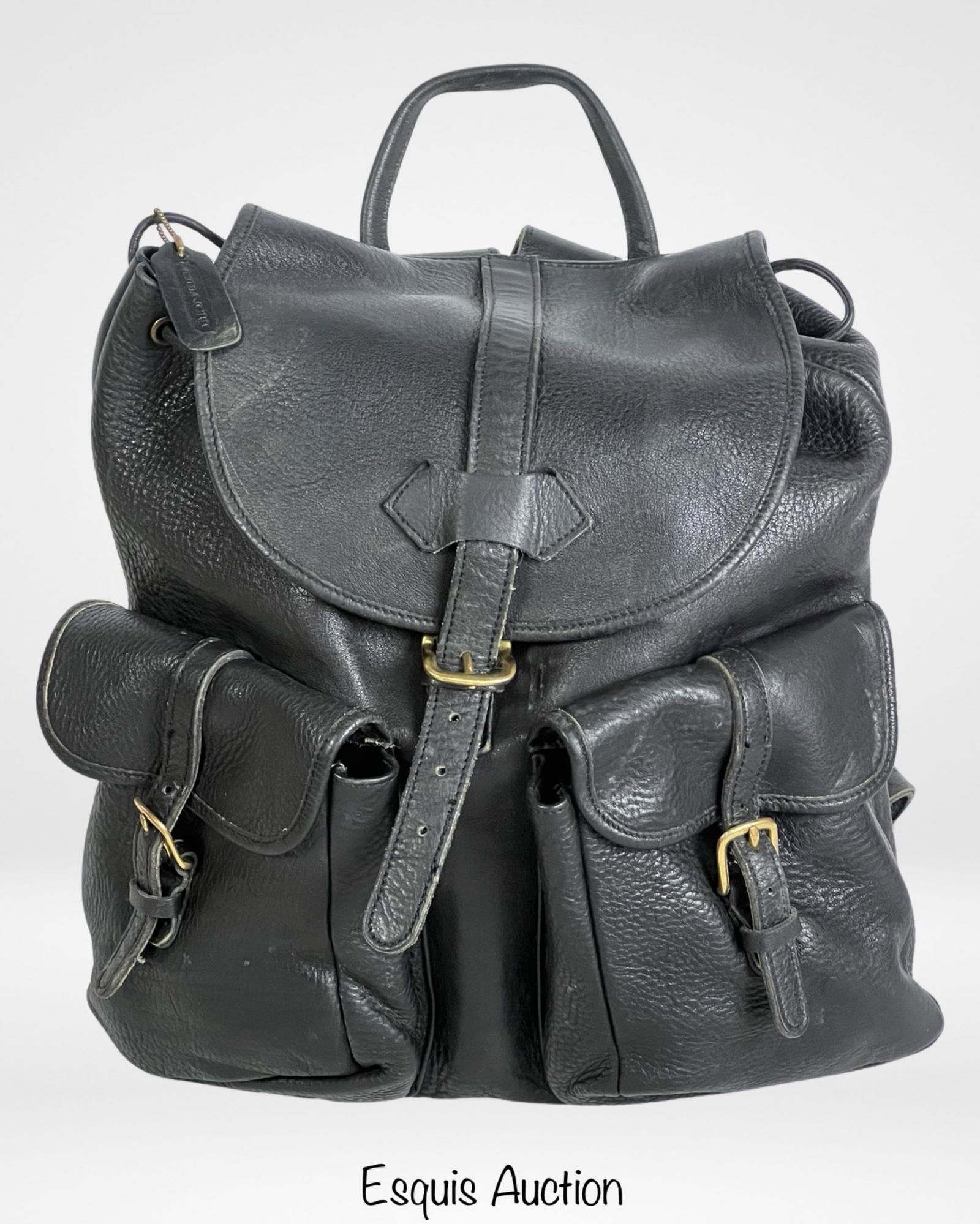 Coach Lady's Black Leather Backpack (1 of 7)