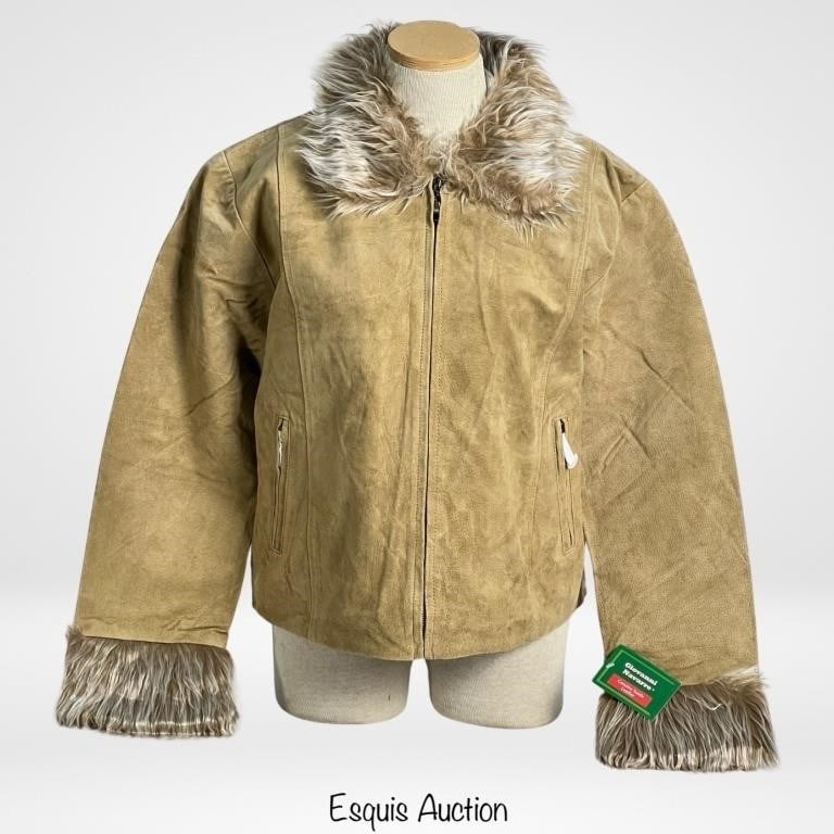 Sude Leather Lady's Jacket with Fur Collar New (1 of 3)