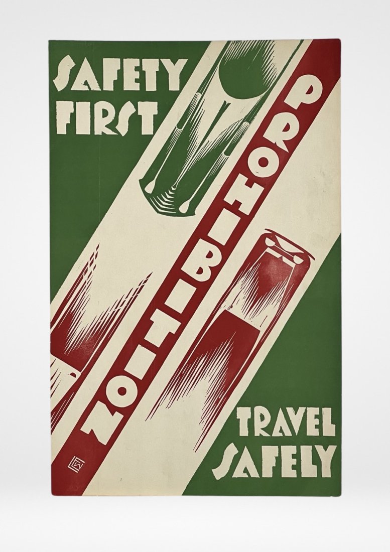 1930's Prohibition Safety First Original Poster (1 of 1)