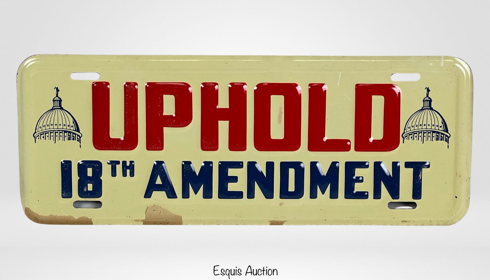 1932 Uphold The 18th Amendment License Plate Topp (1 of 1)