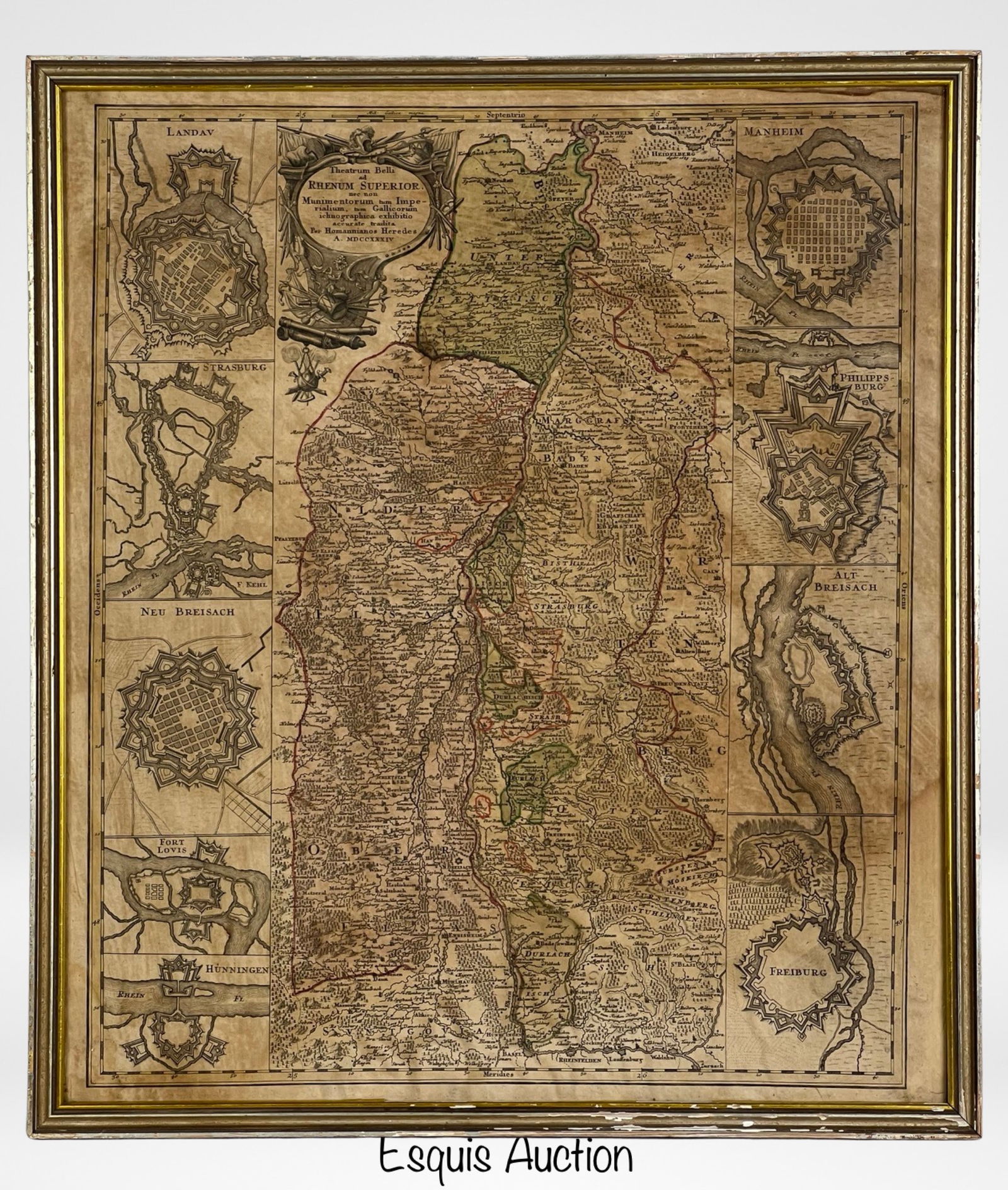 Antique German Map of Upper Rhine by Homman Erben (1 of 5)