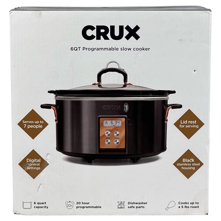 CRUX 6-Quart Digital Programmable Slow Cooker- New (1 of 2)