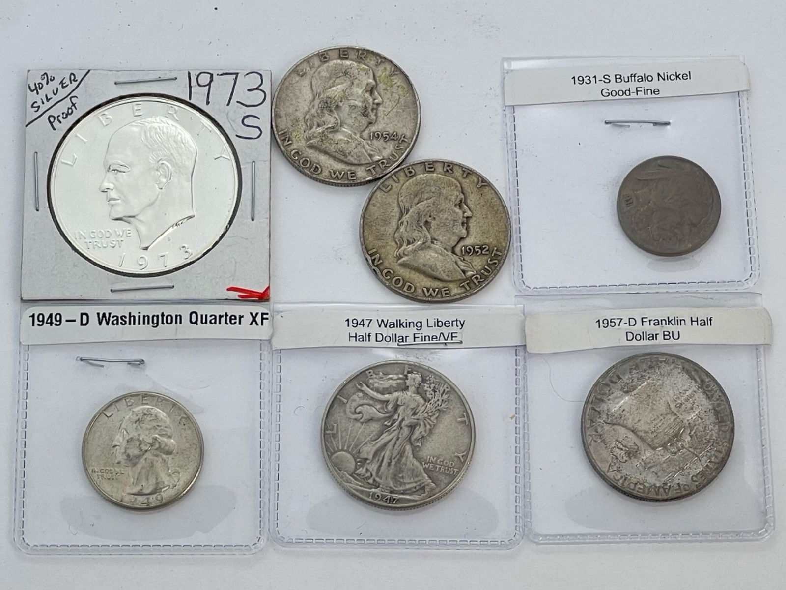 US Silver Coins-Franklin & Liberty Half Dollars, E (1 of 3)