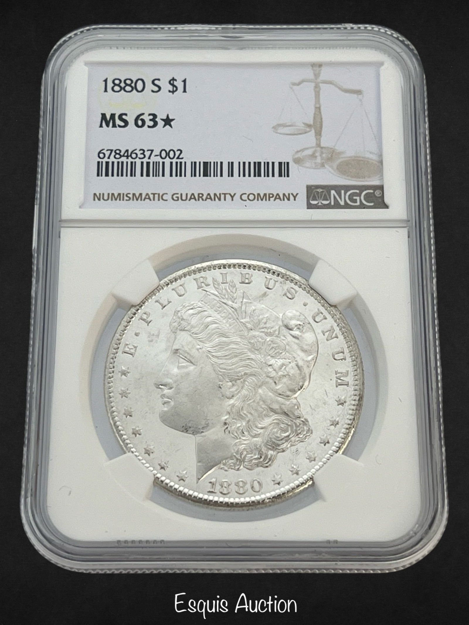 1880 S US Morgan Silver Dollar Coin MS63 NGC (1 of 2)