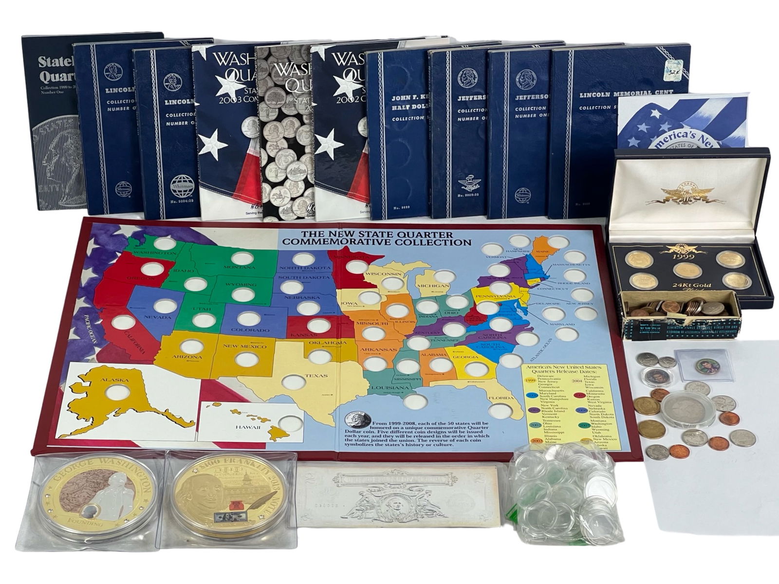 US & Foreign Coins, Full Quarter Albums, Medallion (1 of 7)