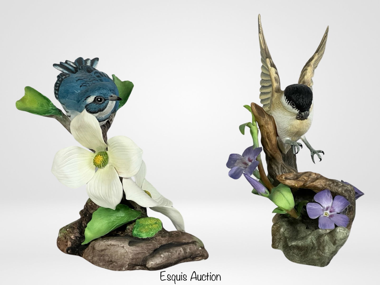 Boehm Porcelain Bird Sculptures- Marsh Tit & Warbl (1 of 5)