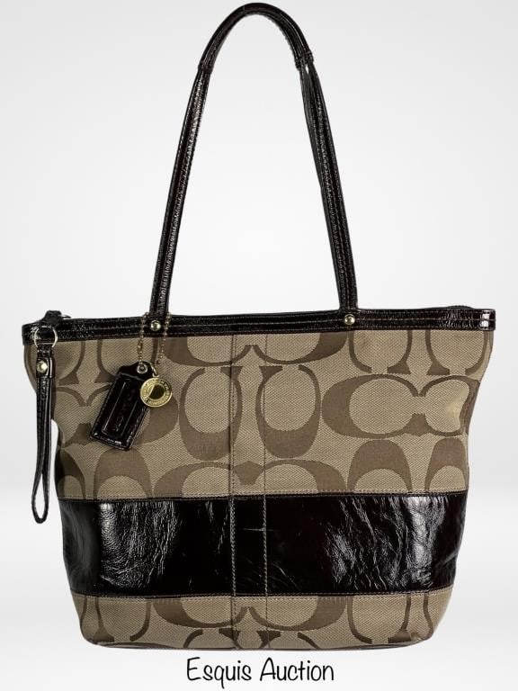 Coach Signature Monogram Tote Bag/ Shoulder Bag (1 of 5)