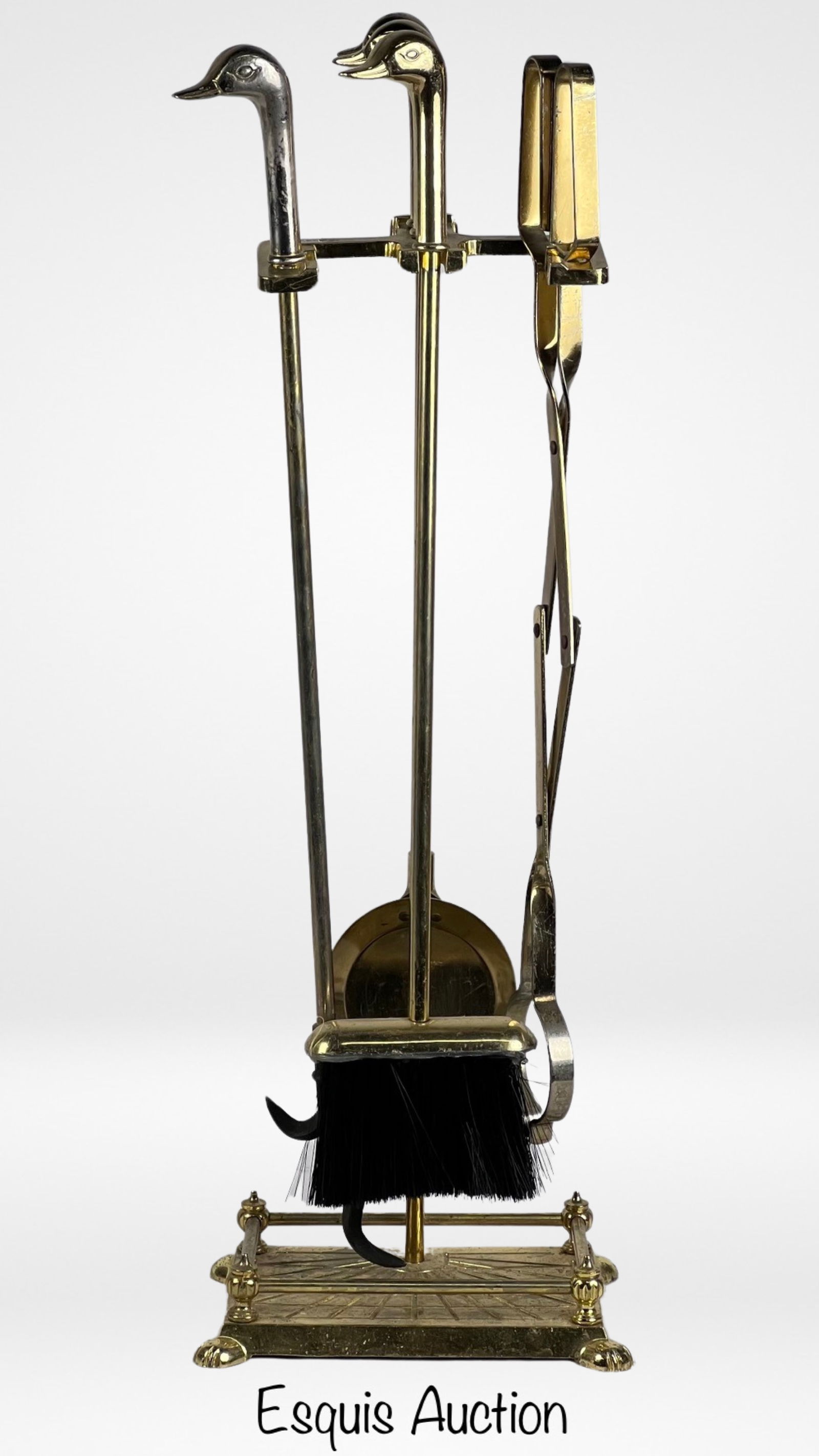 Duck Head Brass Fireplace Tool Set (1 of 3)
