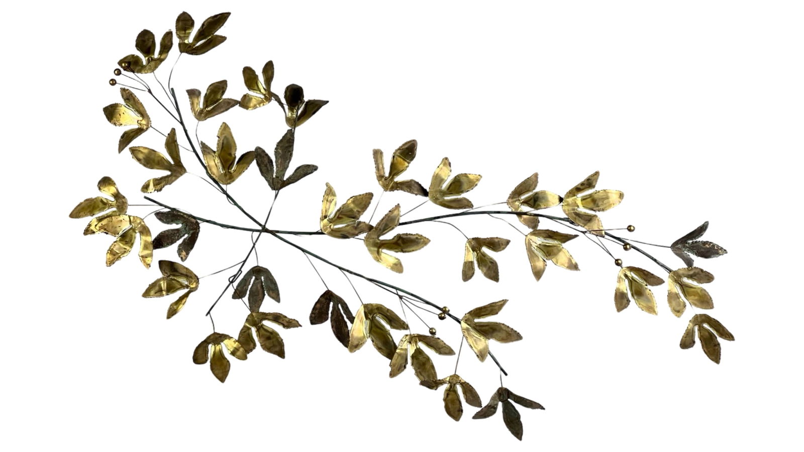 Curtis Jere Brass Leaf Wall Sculpture- Signed 1970 (1 of 6)