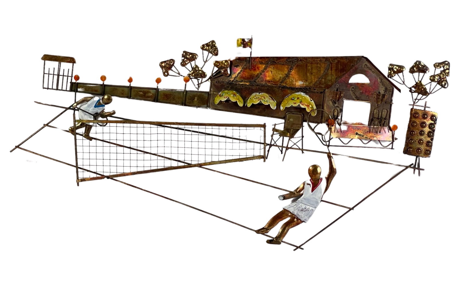 MCM Torch Cut Metal Tennis Player Court Wall Art (1 of 3)