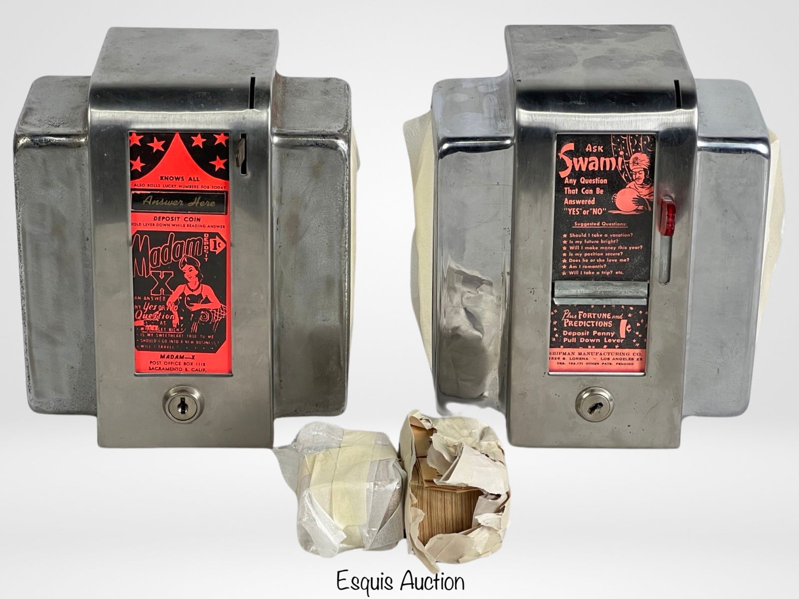 Pair of Retro Fortune Teller 1c Napkin Dispensers (1 of 4)