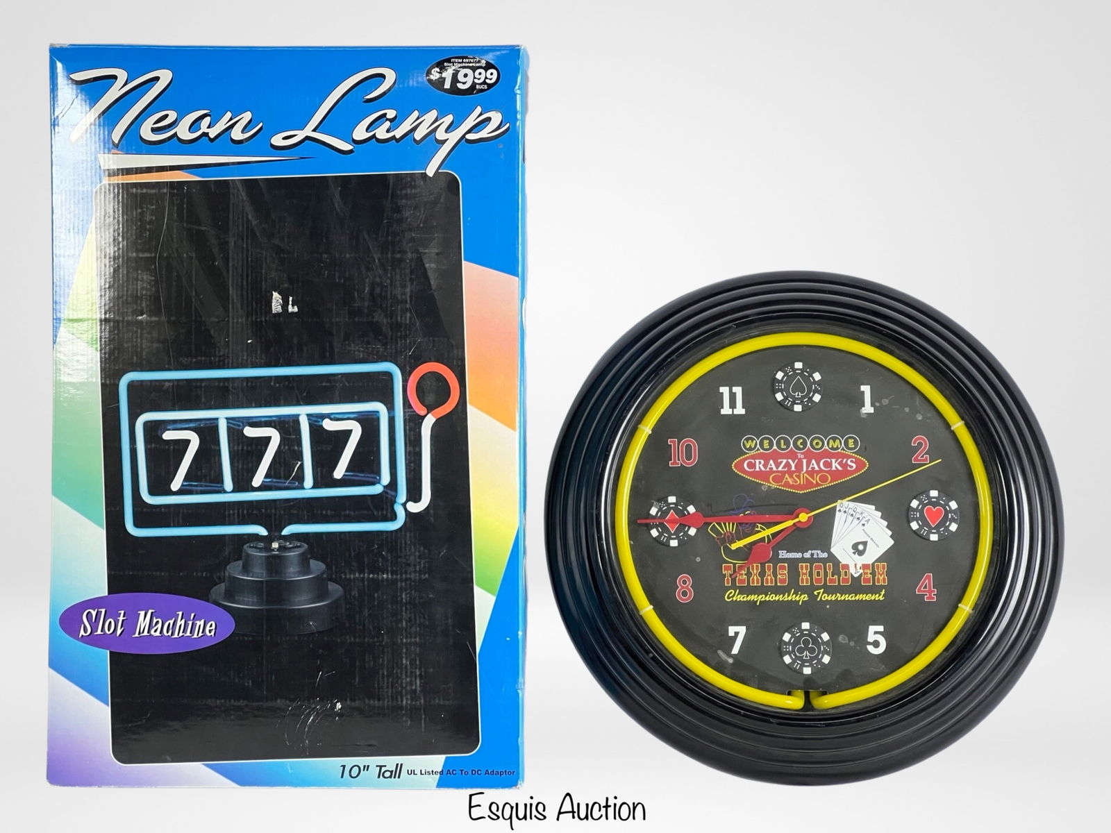 Crazy Jack's Casino Clock & Slot Machine Neon Ligh (1 of 3)