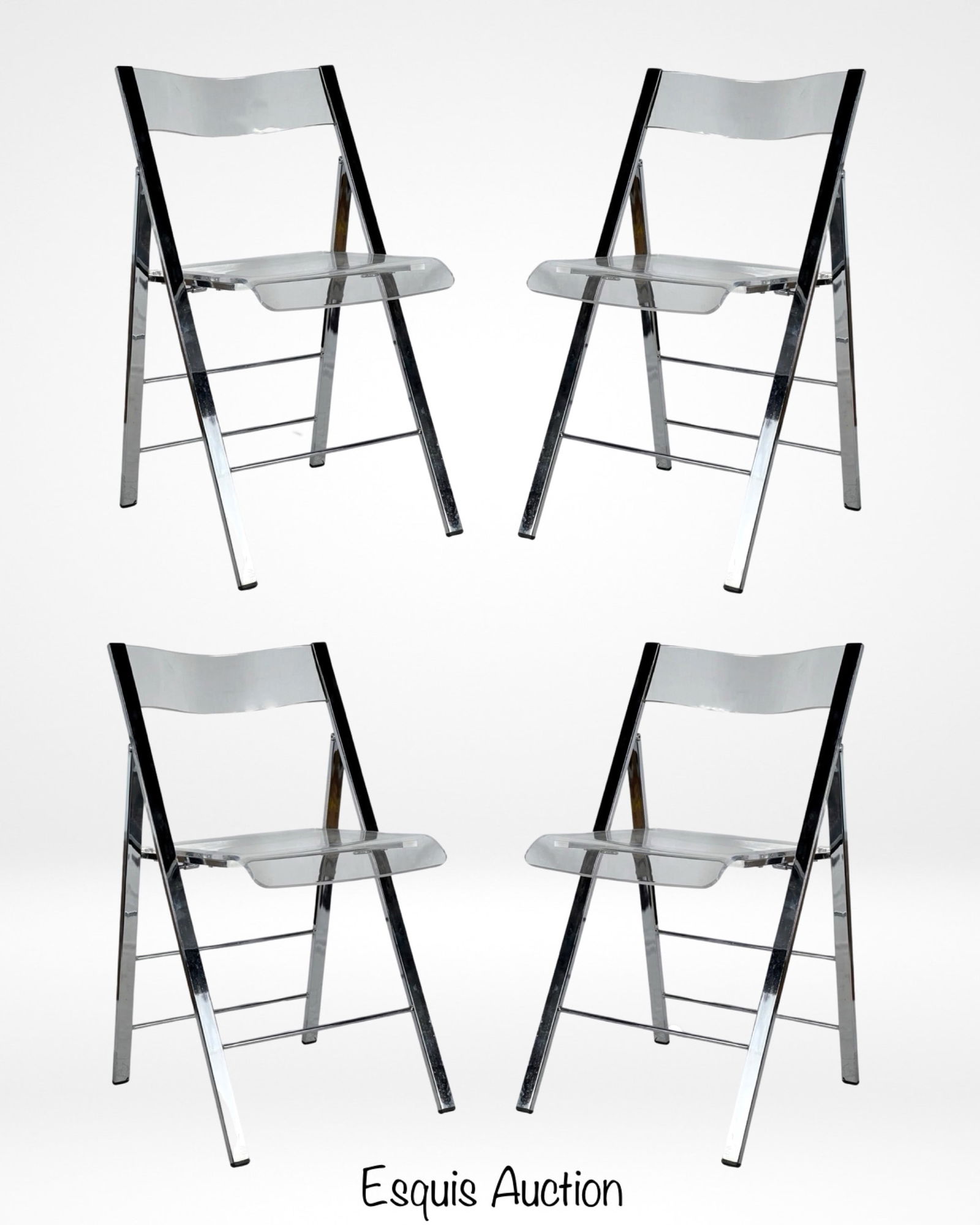 4 Kasper Flex Luxury Modern Lucite Folding Chairs (1 of 3)