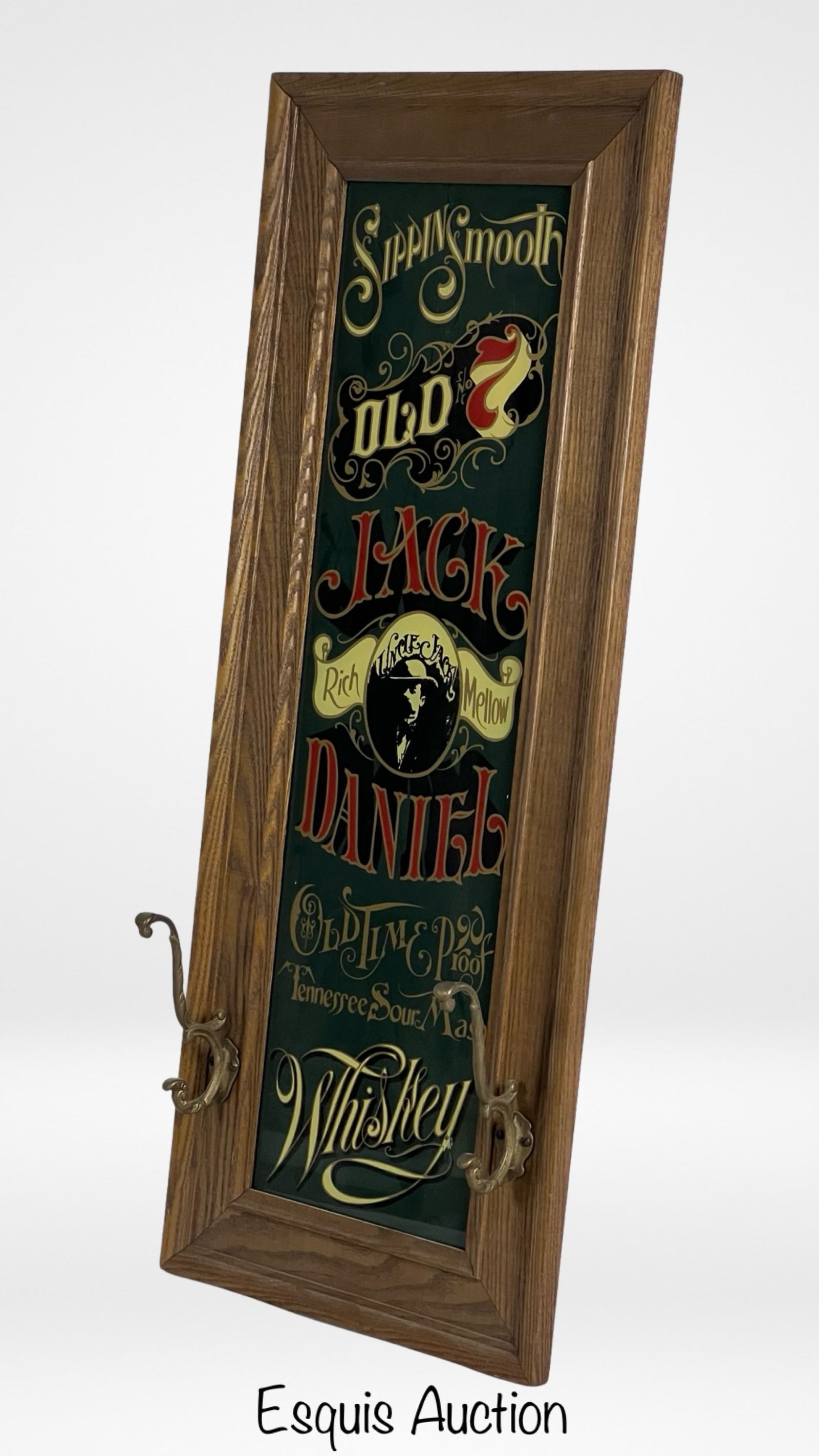 Jack Daniels Whiskey Advertising Mirror Coat Rack (1 of 2)