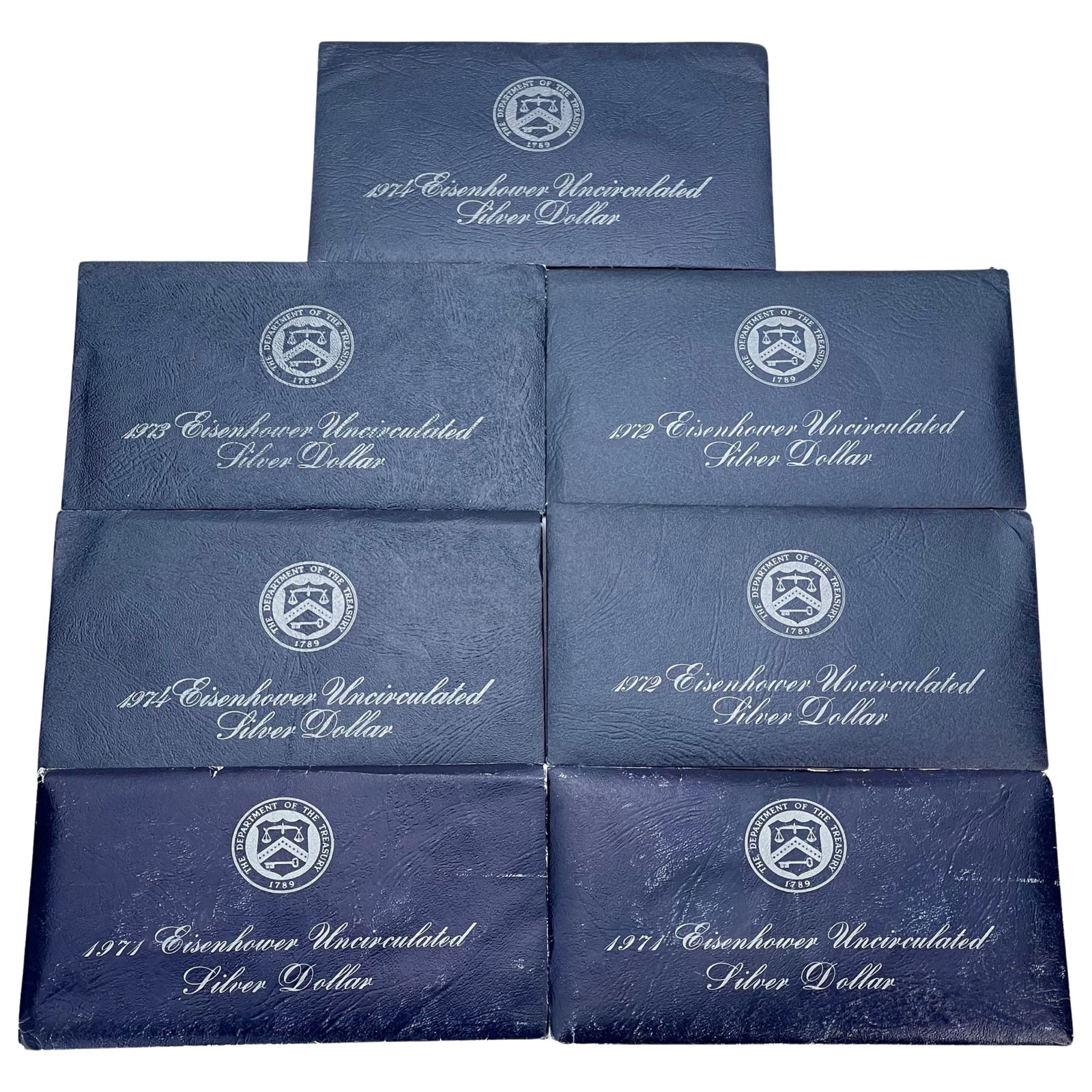 7 Sets of US Eisenhower Silver Dollar Coins (1 of 4)