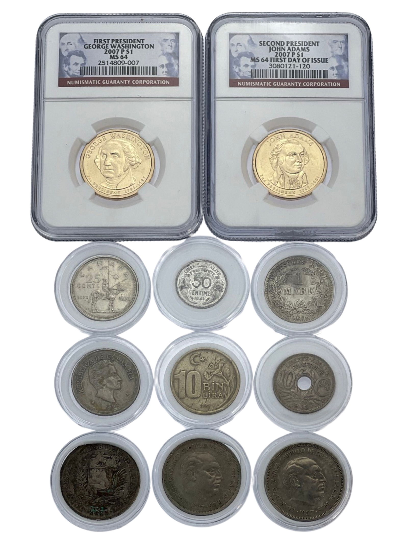 US Presidential MS64 Dollar Coins & World Coins (1 of 6)