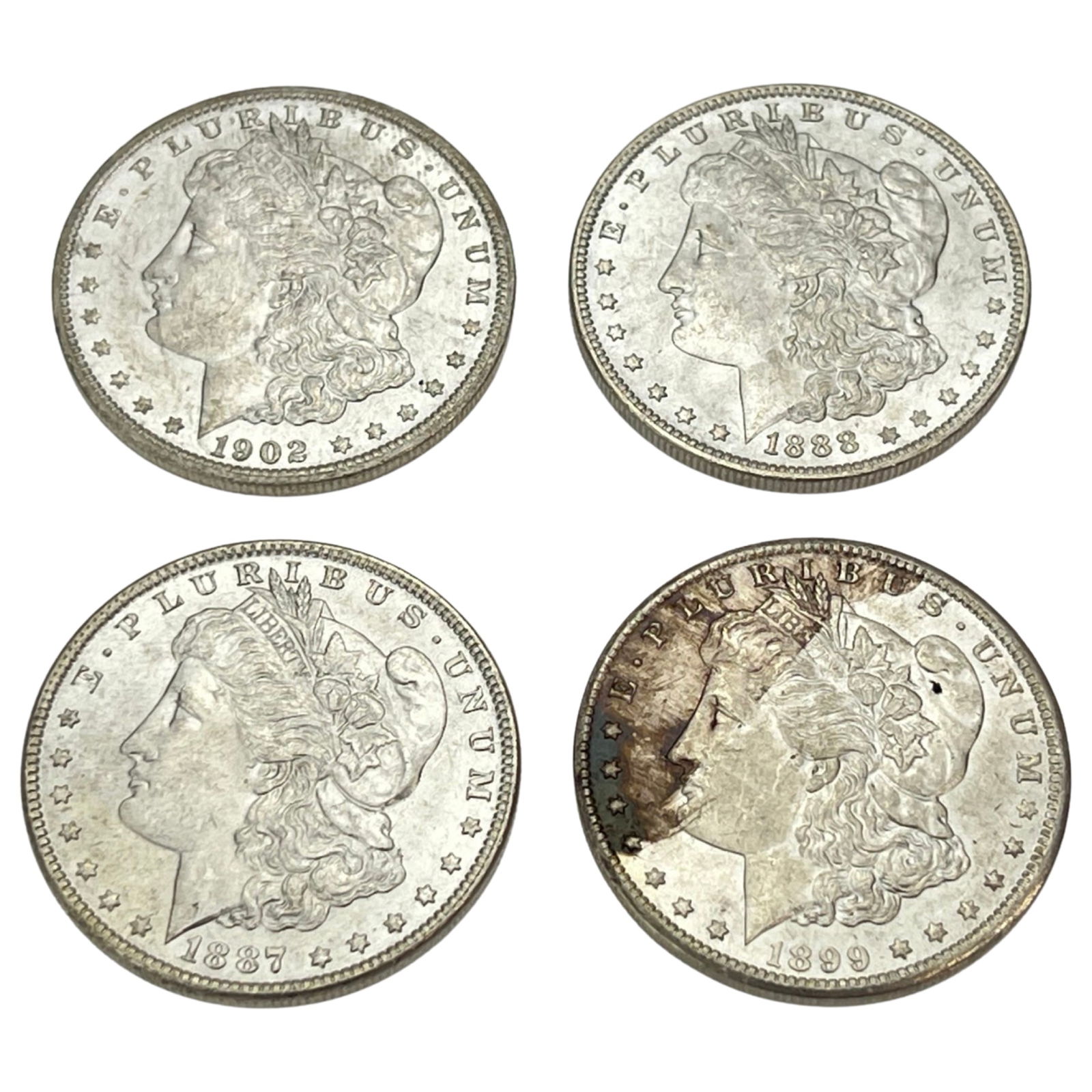 4 US Silver Morgan Dollar Coins (1 of 2)