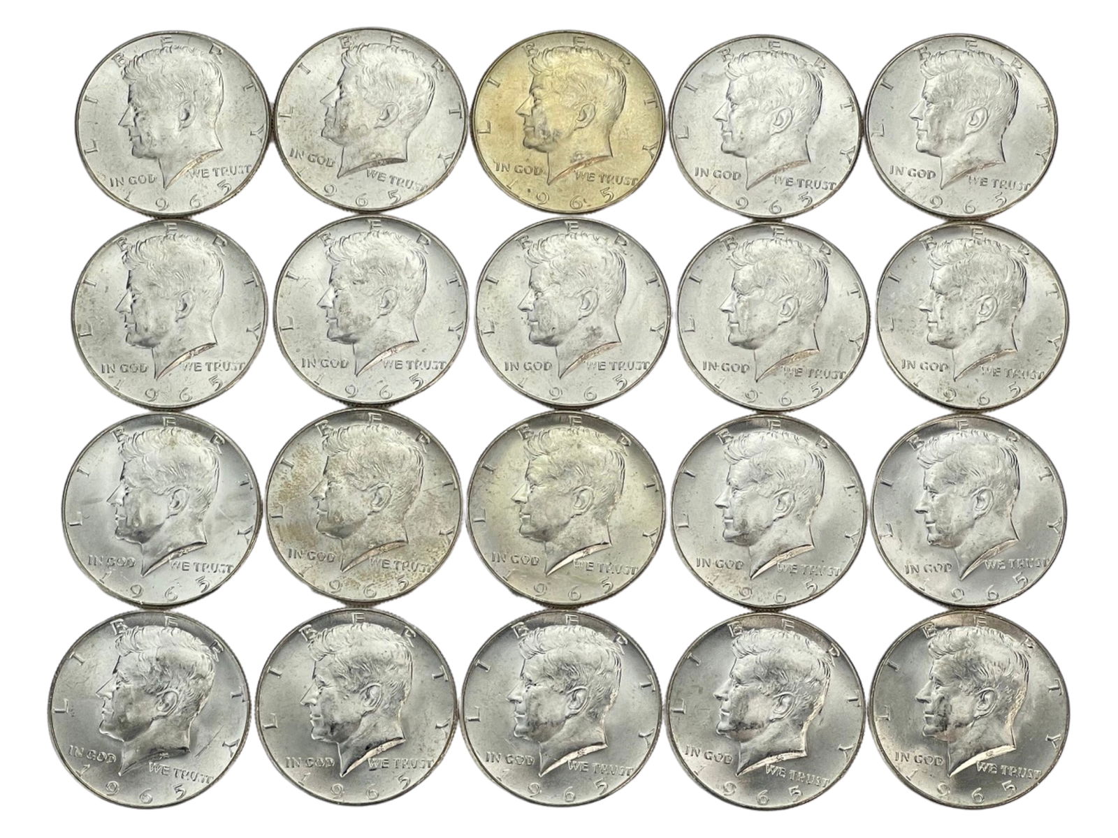20 US Silver Kennedy Half Dollar Coins (1 of 3)