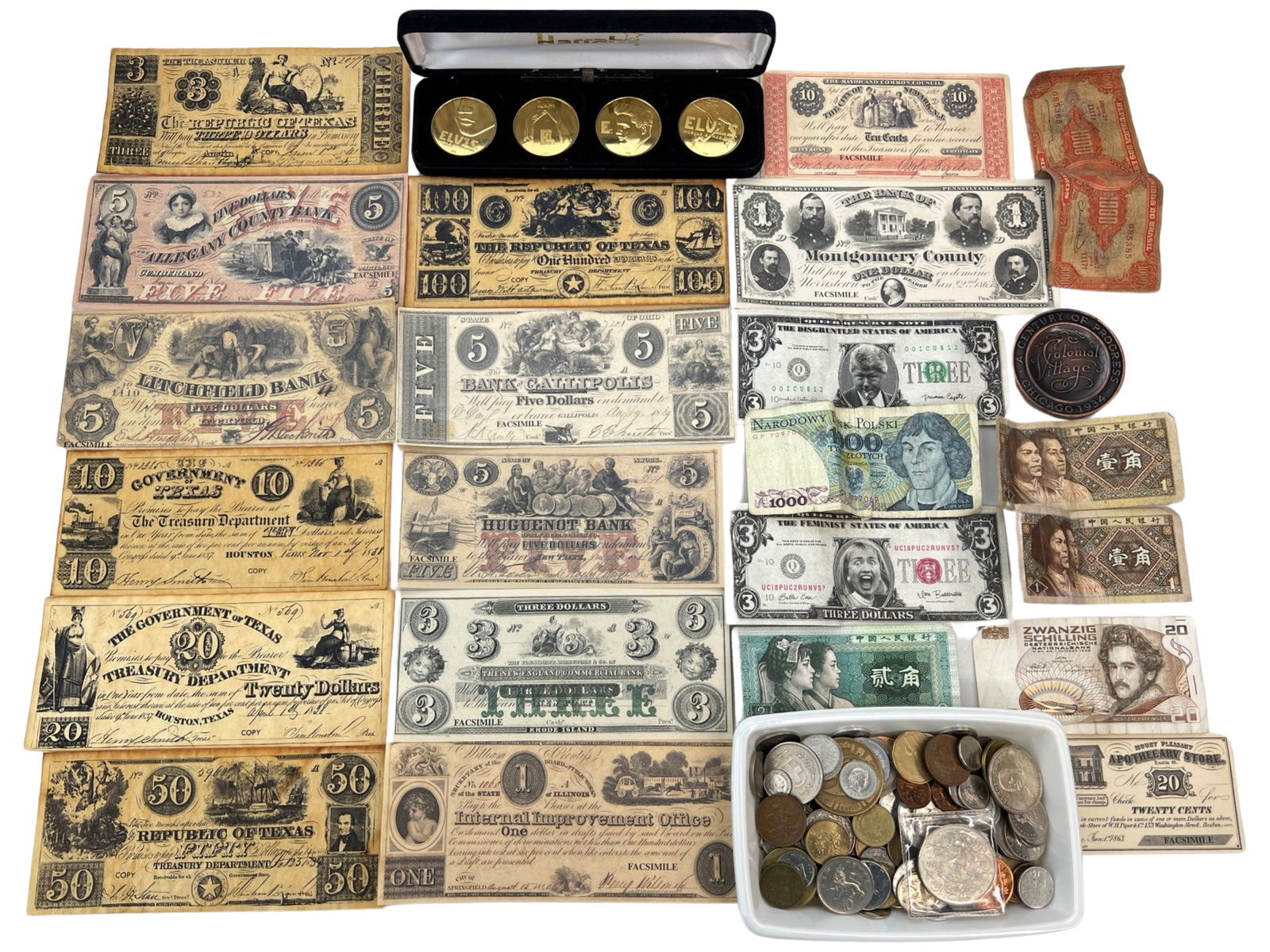 Lot of World Coins, Tokens & Banknotes (1 of 7)