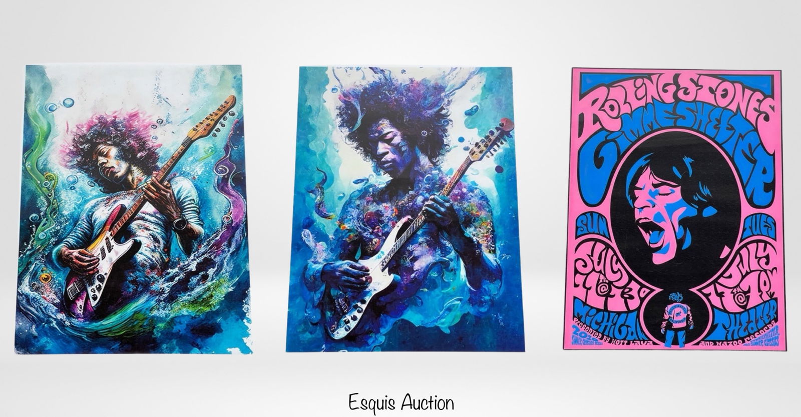 Jimi Hendrix & Rolling Stones Canvas Prints Auction