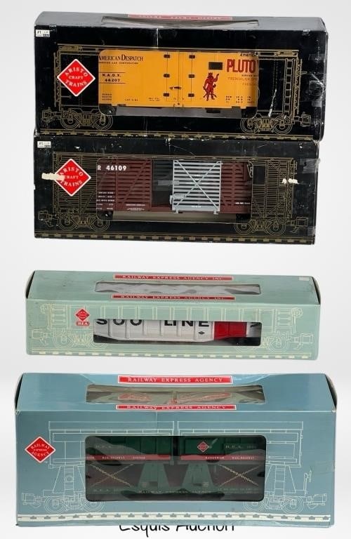 Aristo-Craft & REA G Gauge RR Train Cars: Aristo-Craft & REA G Gauge RR Train Cars. All in original boxes.
