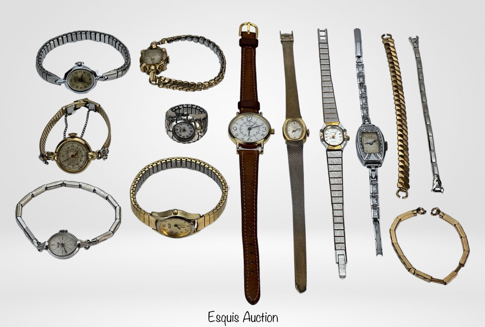 Assortment of Various Vintage Lady's Wrist Watches: Assortment of Various Vintage Lady's Wrist Watches and a Ring Watch. Some Gold Filled. Untested, some might be as found.
