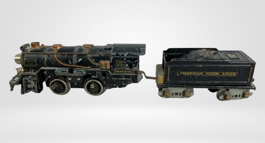 American Flyer Pre-War 0 Gauge Locomotive & Tender: American Flyer Pre-War 0 Gauge Locomotive & Tender