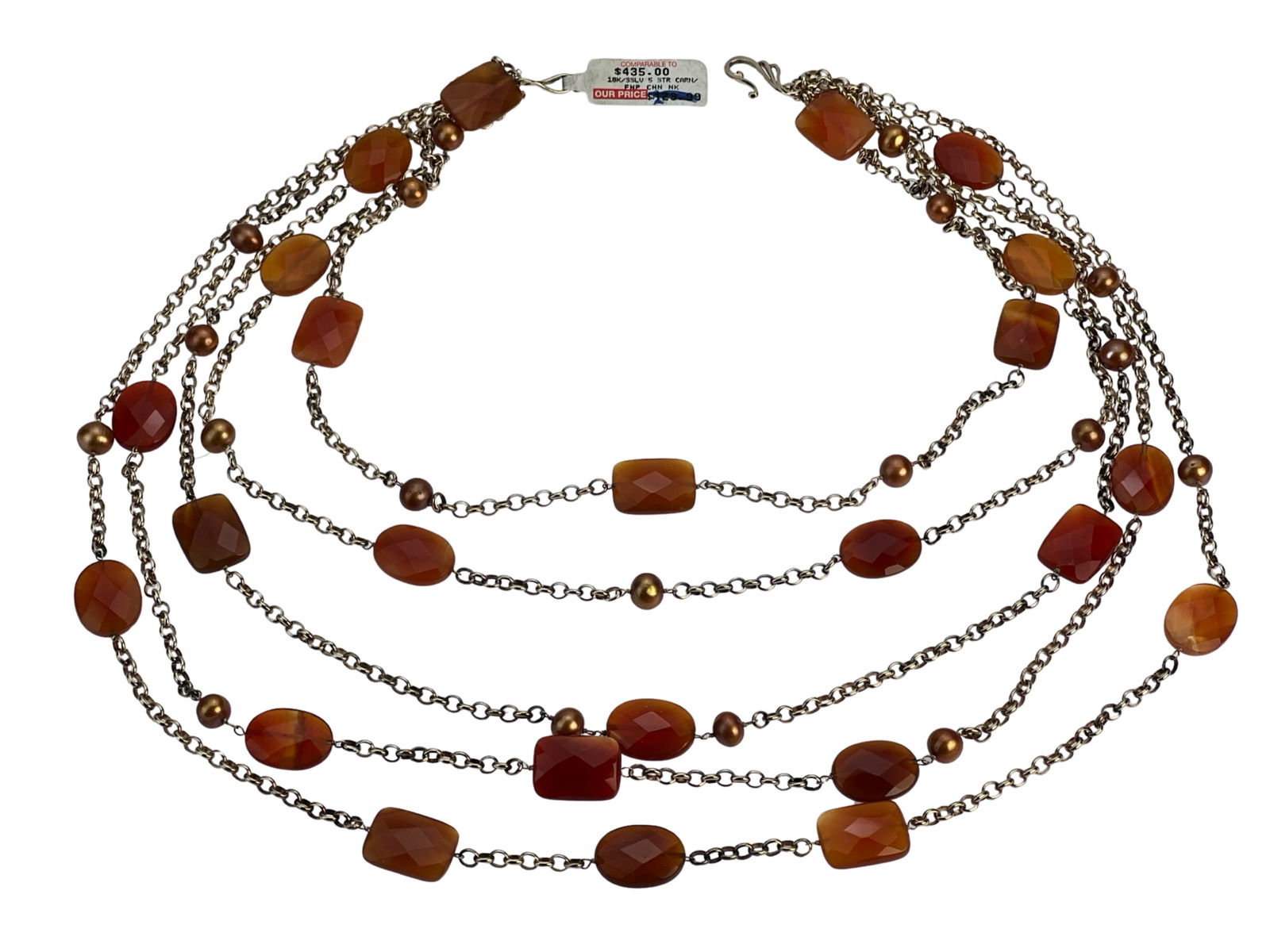 18k over Sterling Silver Necklace with Carnelian B (1 of 3)