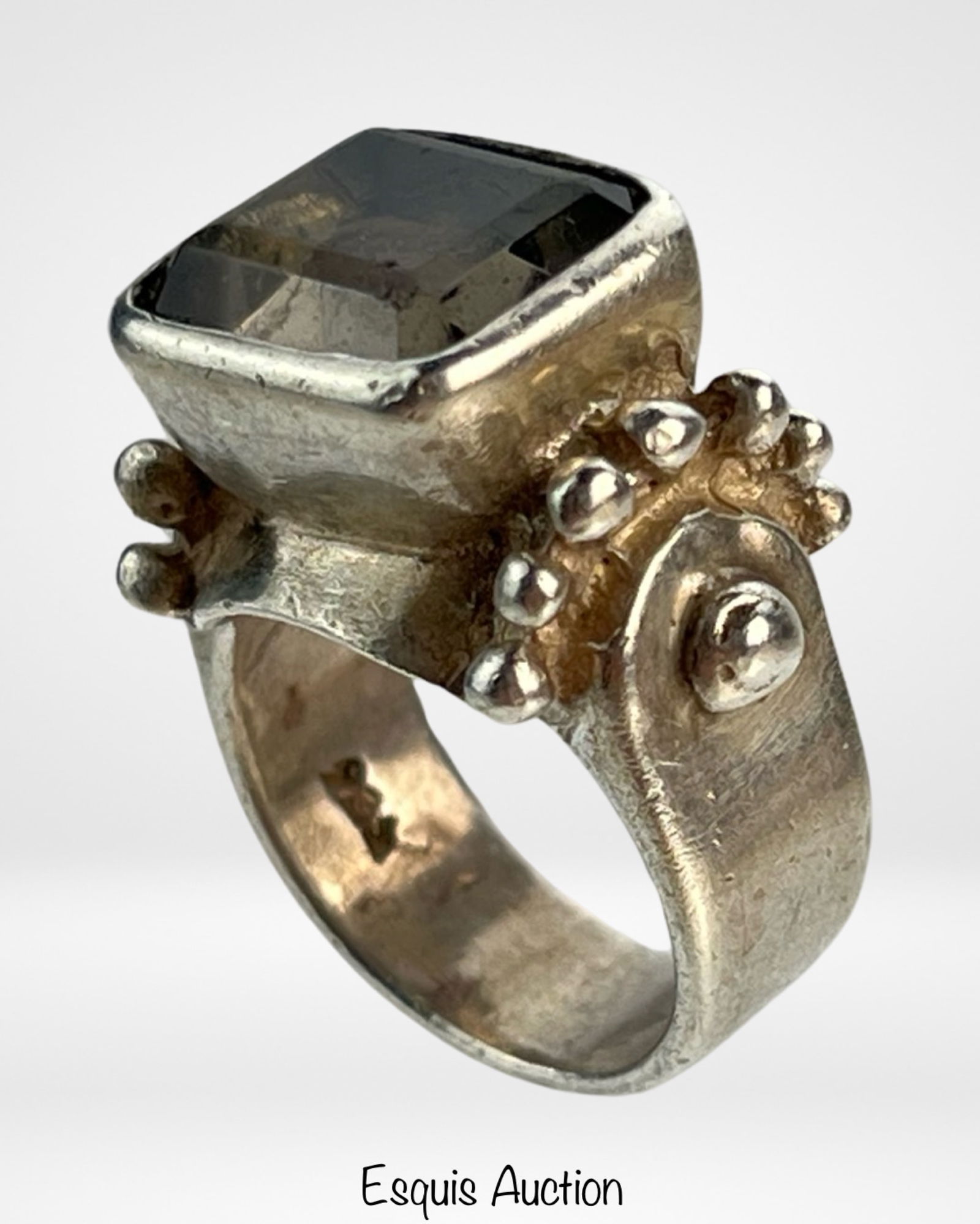 Vintage Sterling Silver Smokey Quartz Ring (1 of 4)