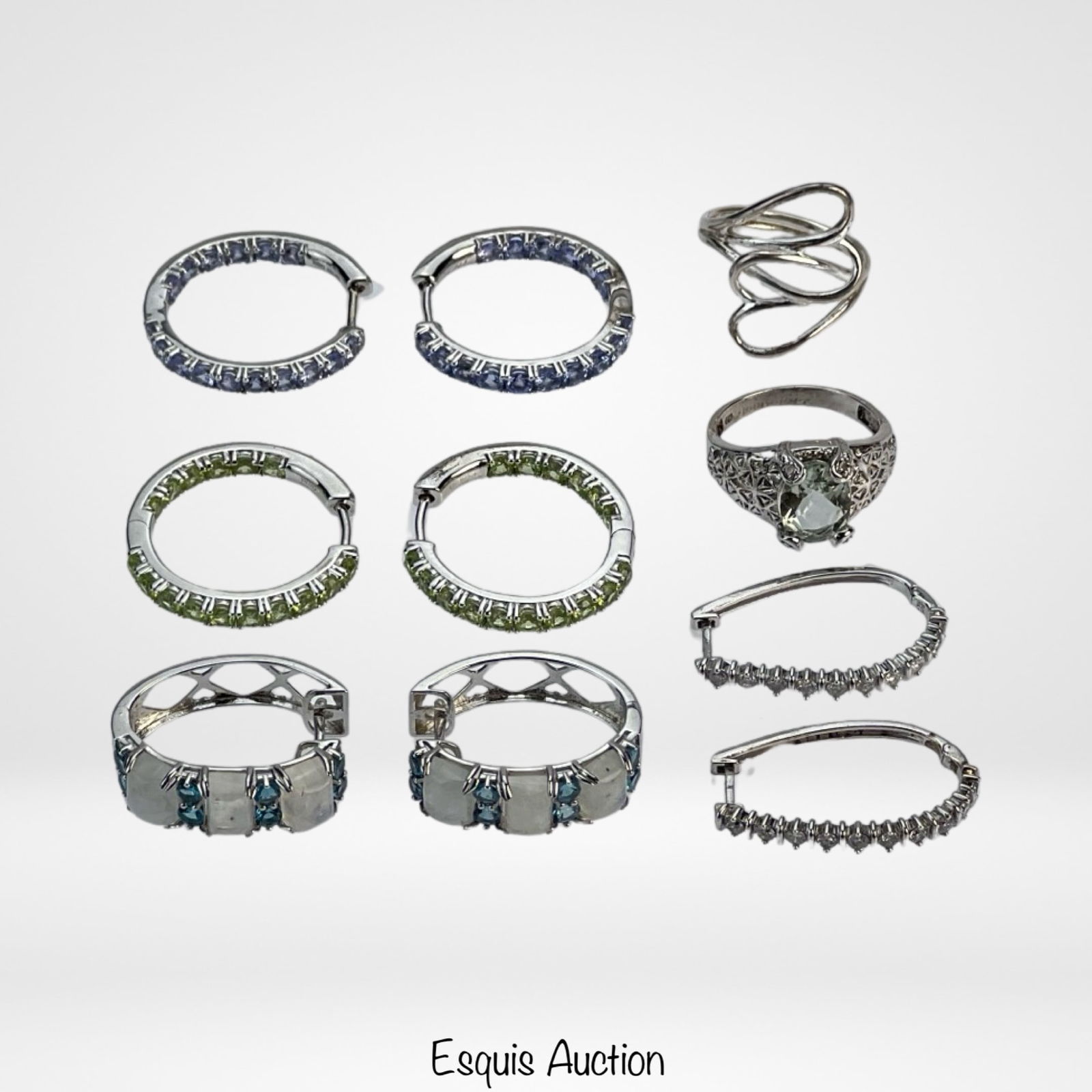 Assortment of Sterling Silver Earrings & Rings (1 of 4)