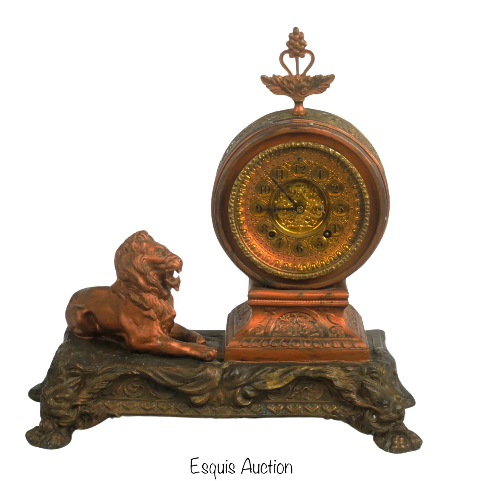 Antique Wm L Gilbert Mantel Clock with Lion (1 of 4)