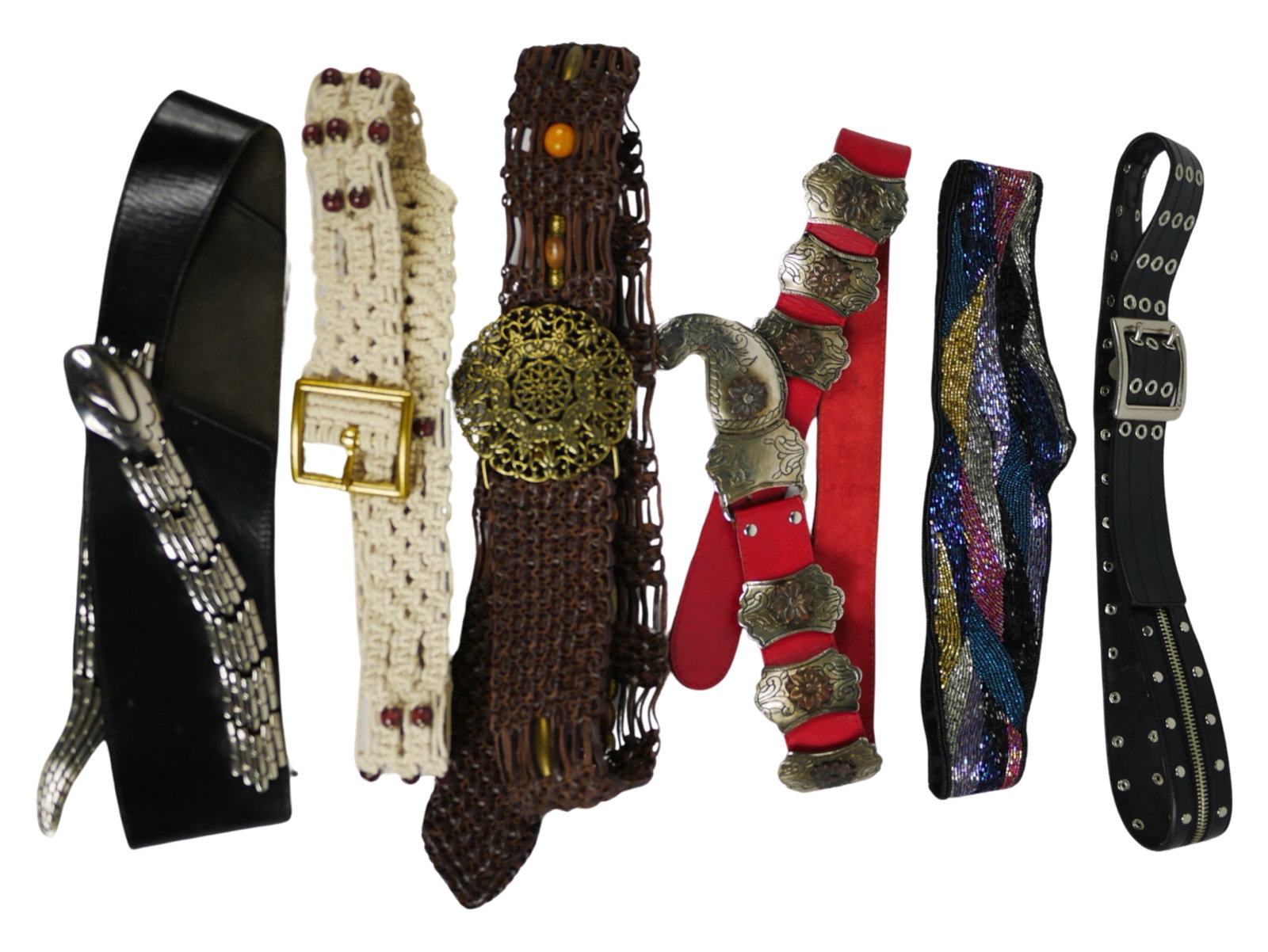 Group of Lady's Fashion Belts incl Snake Belt: Group of Lady's Fashion Belts including Italian Leather & metal Snake Belt
