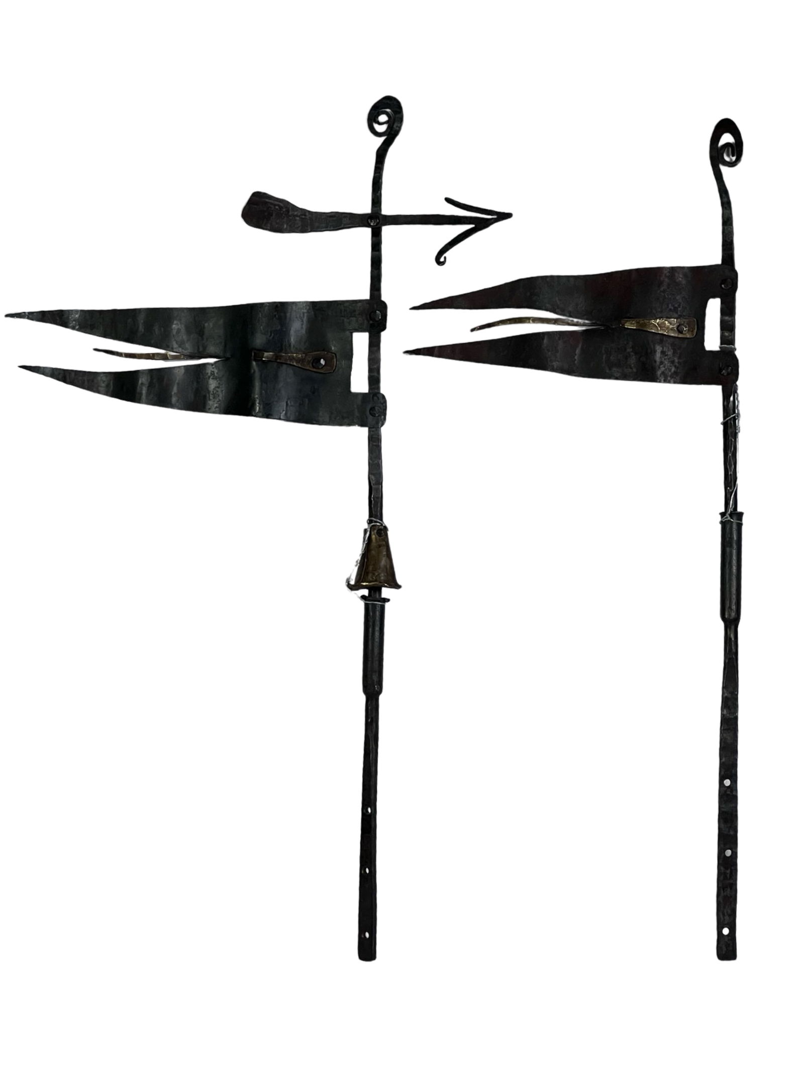 Two Vintage Cast Metal Flag/ Banner Weather Vanes (1 of 4)