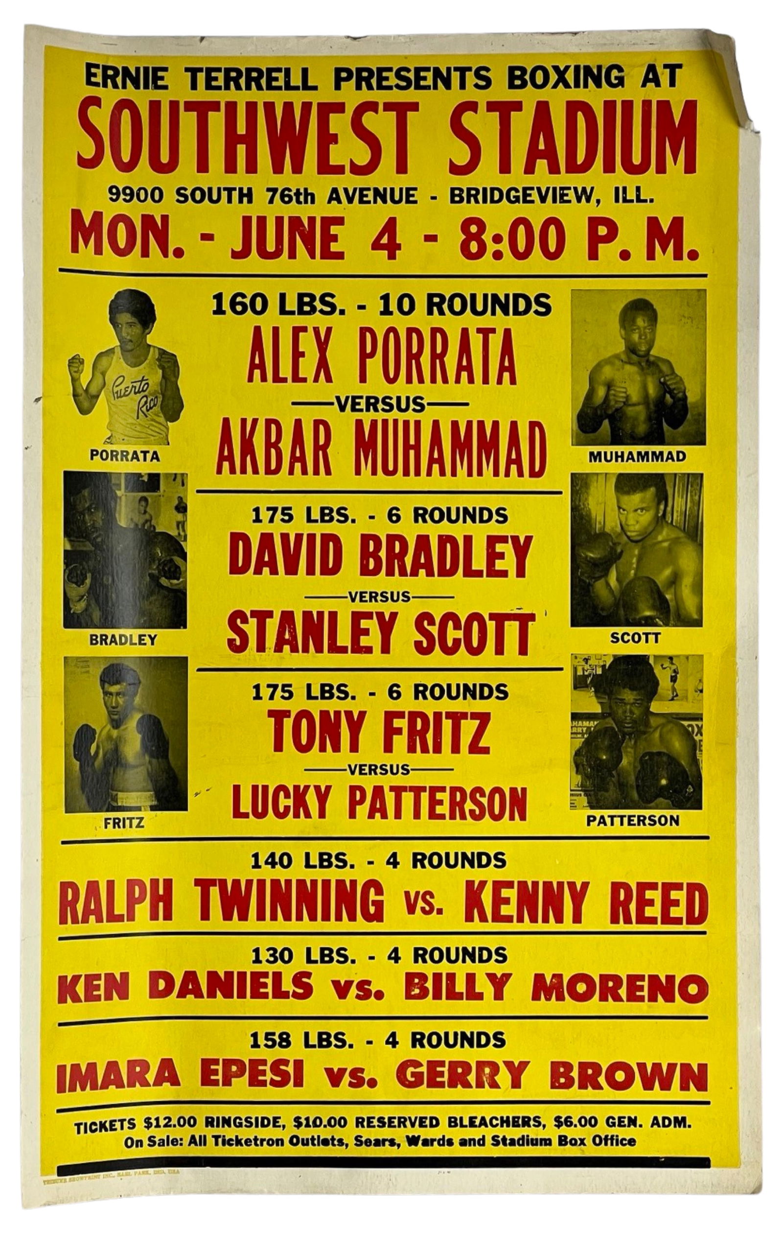 Ernie Terrell 1970's Boxing Match Poster (1 of 2)