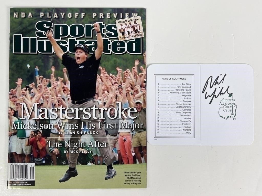 Phil Mickelson Signed Golf Masters Scorecard (1 of 3)