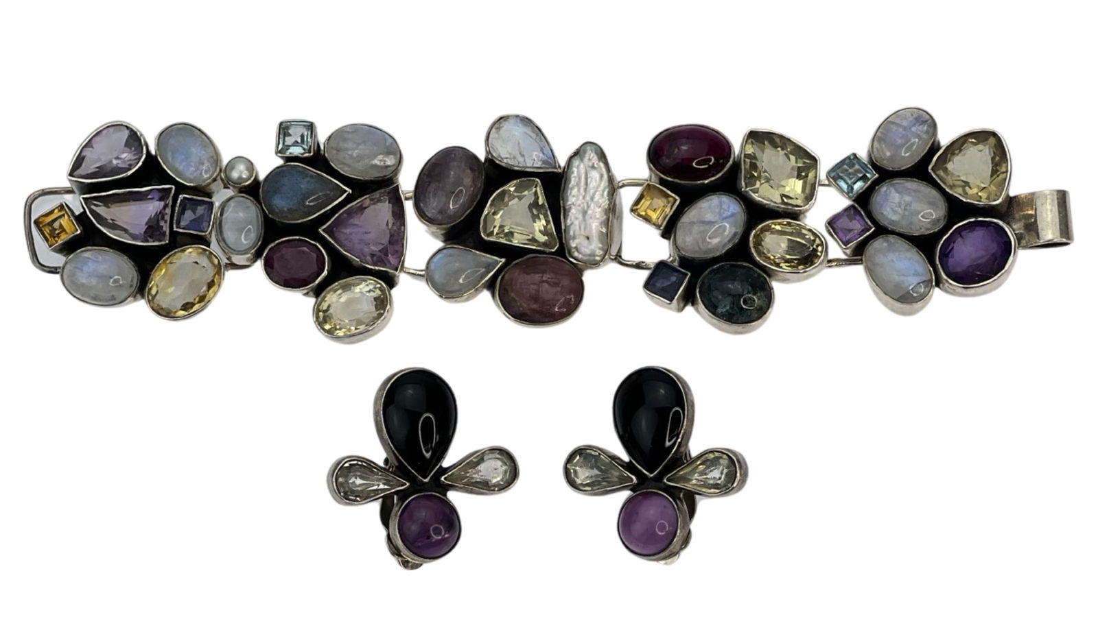 Heavy Sterling Silver & Multi- Gem Stone Jewelry (1 of 6)