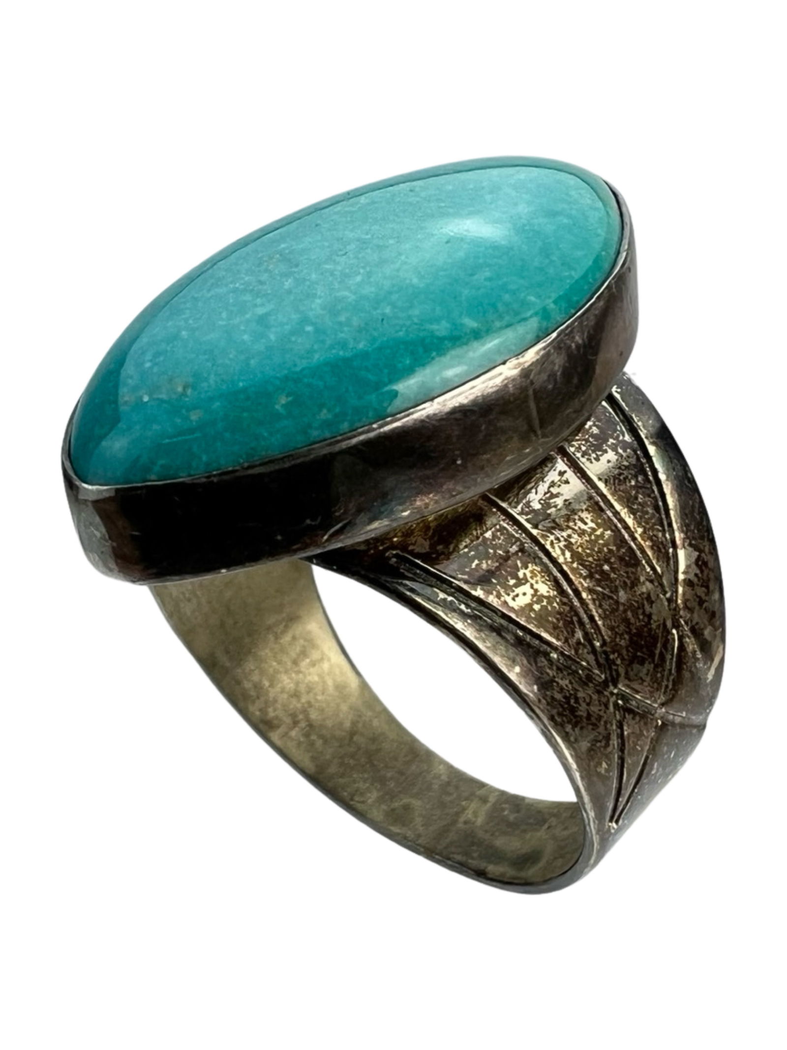 Sterling Silver & Turquoise Lady's Ring (1 of 5)