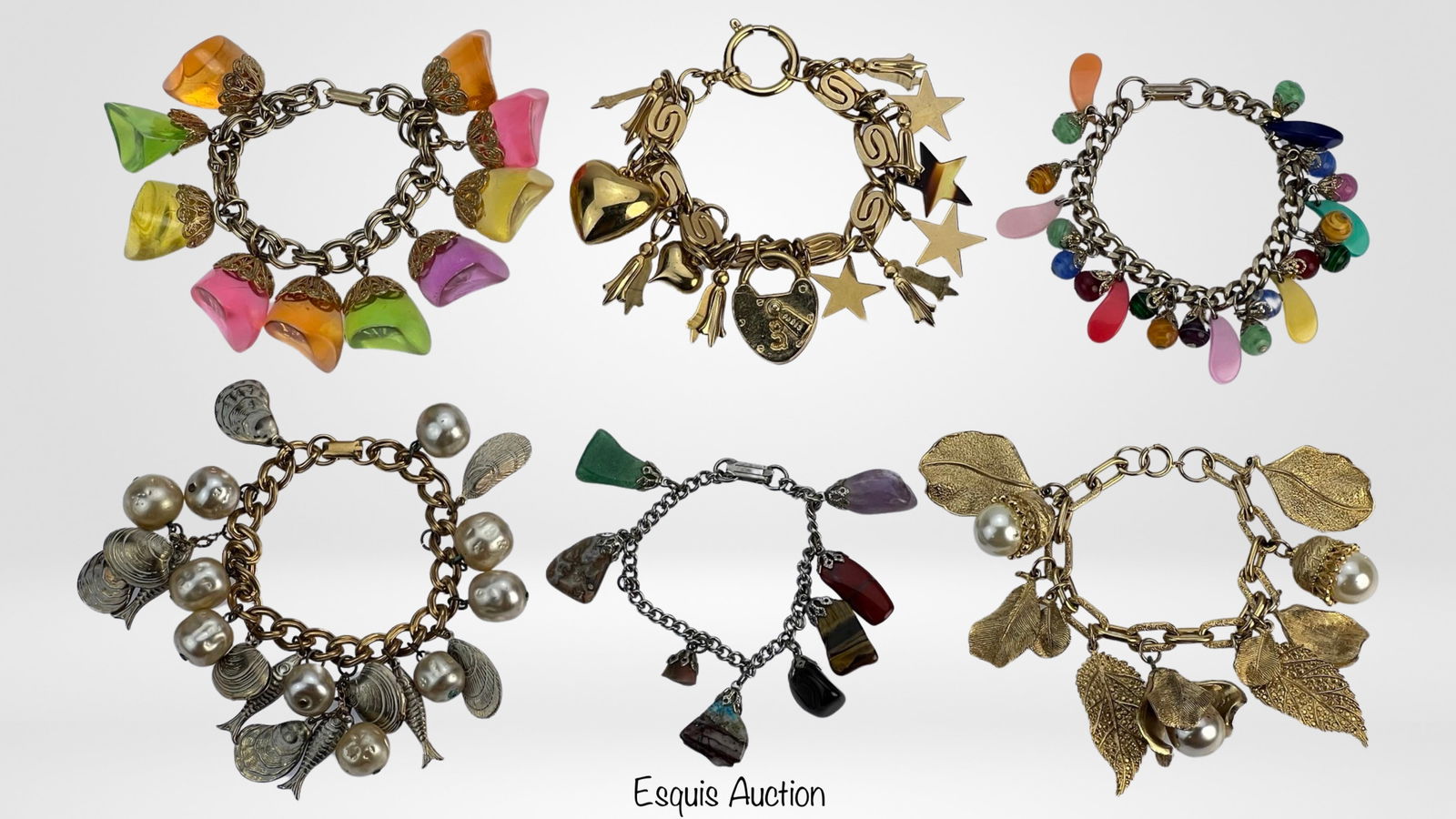 Ladies Charm Bracelets: Group of Lady's Charm Bracelets. Good Condition.