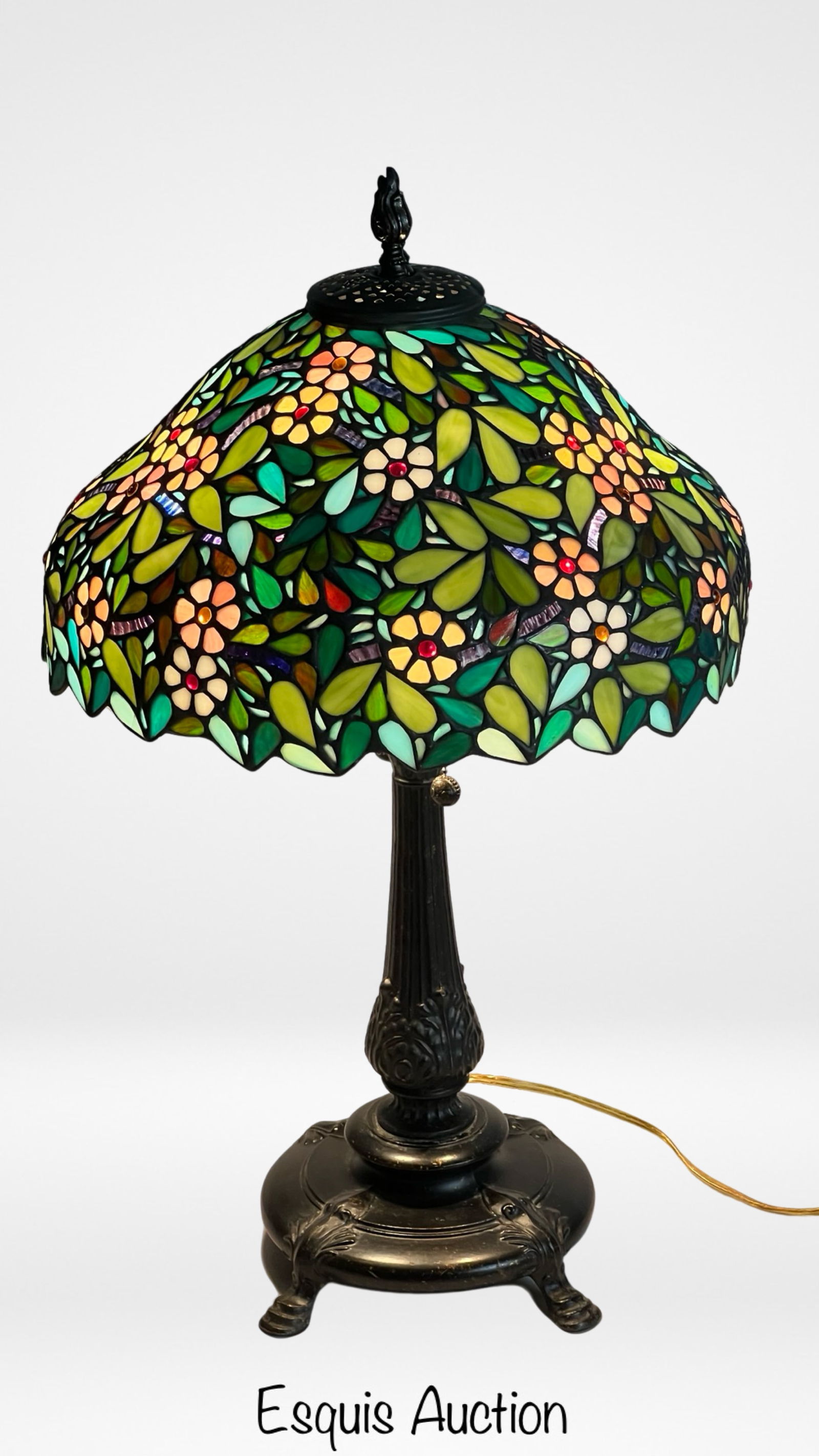 Dale Tiffany Apple Blossom Stained Glass Lamp (1 of 5)