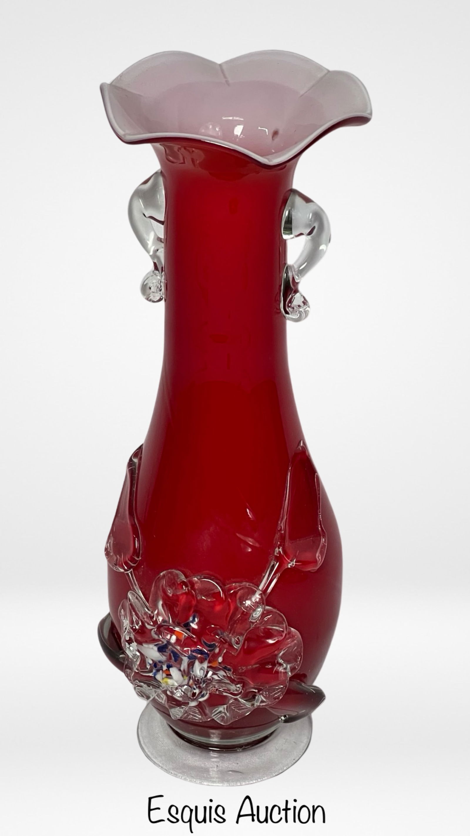 Stevens & Williams Hand Blown Red Cased Vase (1 of 6)