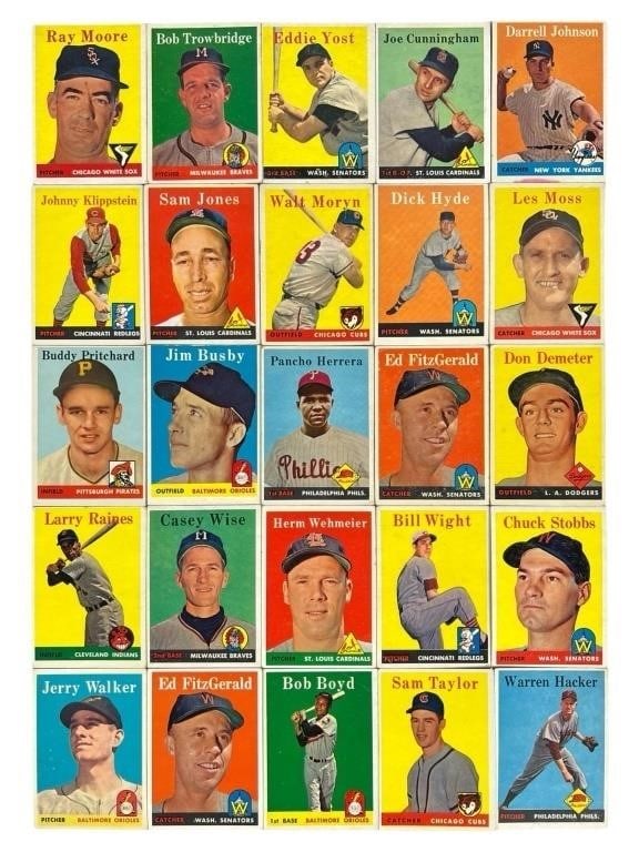 1958 Topps Baseball Cards Loaded with Stars (1 of 1)