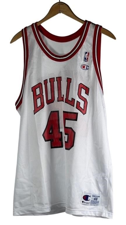 Chicago Bulls Michael Jordan #45 Home Jersey: Chicago Bulls Michael Jordan #45 Home Jersey by Champion. Size-48. Good Condition.
