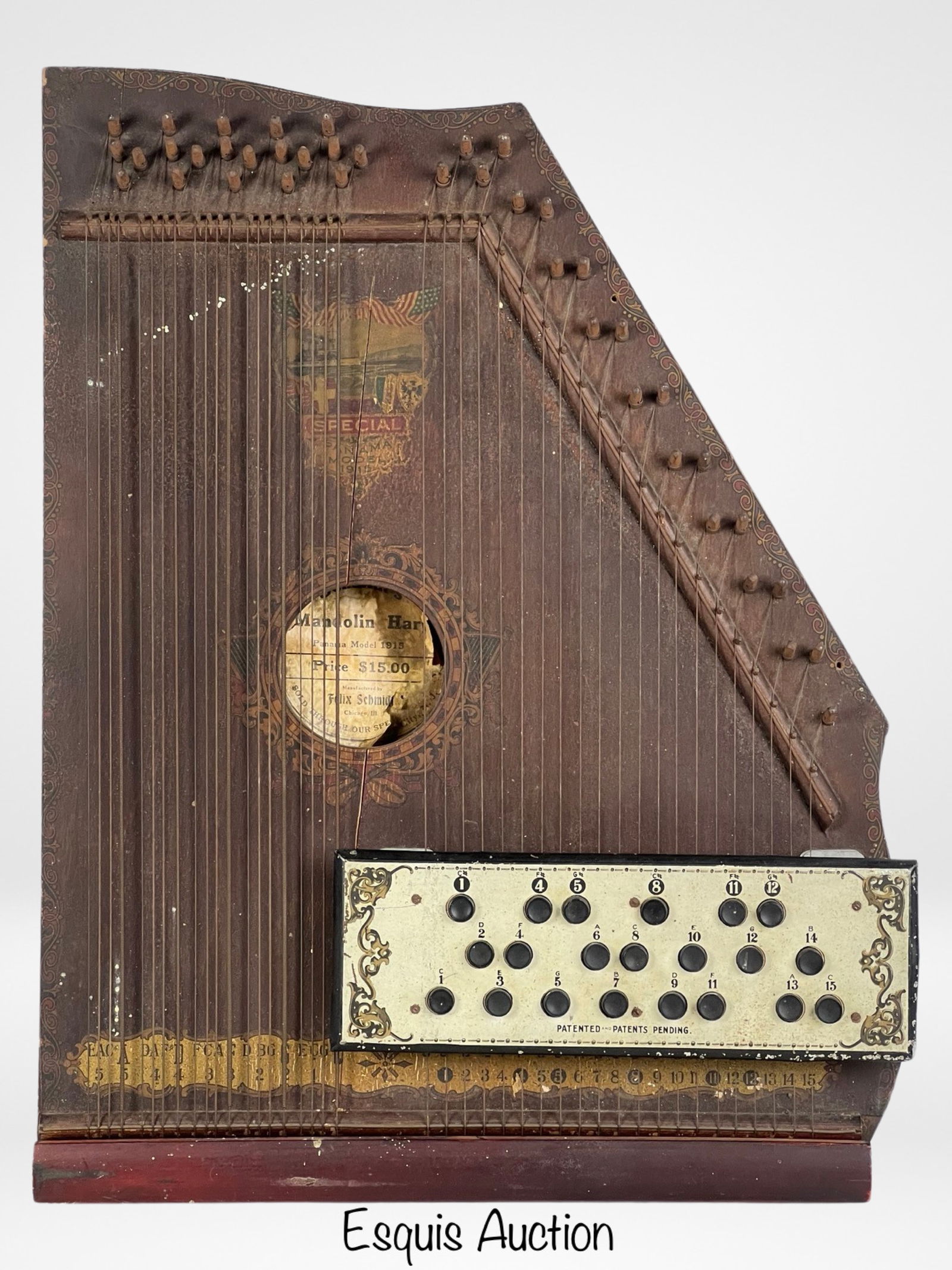 Antique Oscar Schmidt  Mandolin Harp 1915 Panama M (1 of 4)