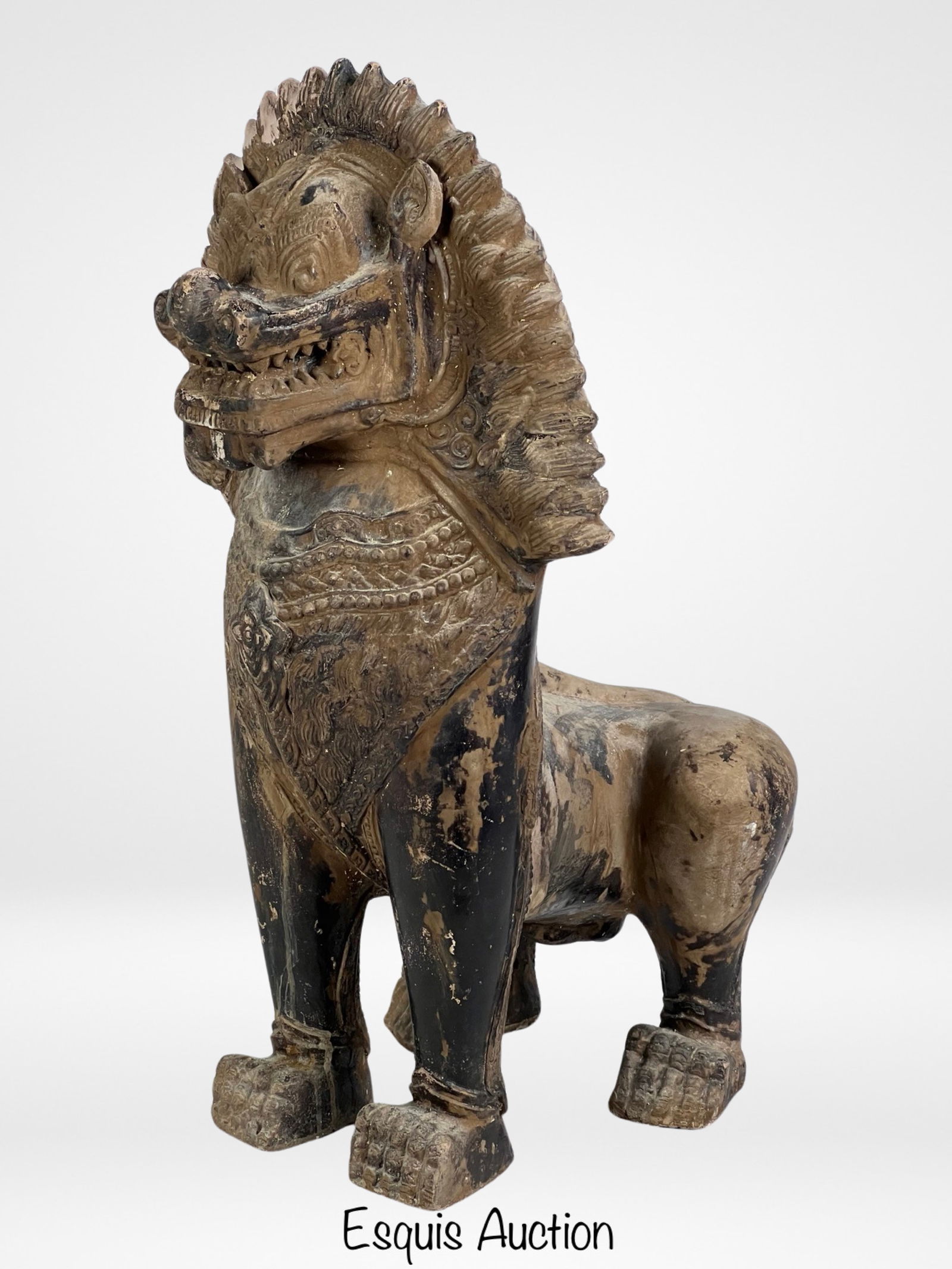 Terra Cotta Thai Foo Dog Statue by Austin Products: Add a touch of majesty and cultural richness to your space with this stunning Terra Cotta Thai Foo Dog Statue by Austin Productions. Standing at an impressive 22 inches in height, 15 inches in width,