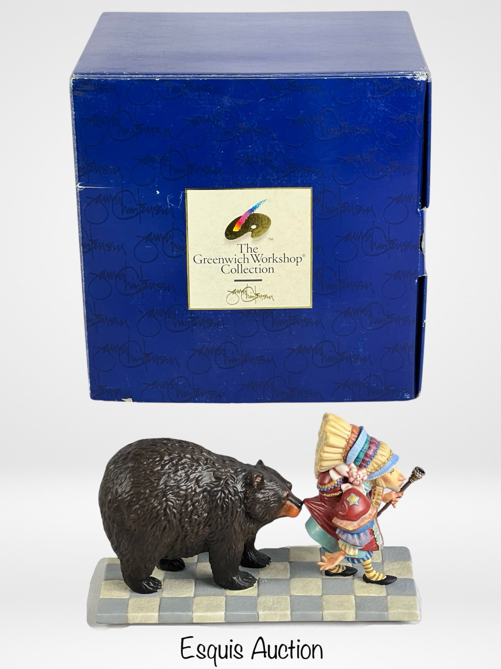 Greenwich Workshop LE Porcelain Figurine: James Christensen "Lawrence Pretending Not To Notice Bear" Porcelain Limited Edition Figurine. #741 out of edition of 2500. 5 1/2" tall. New in box.