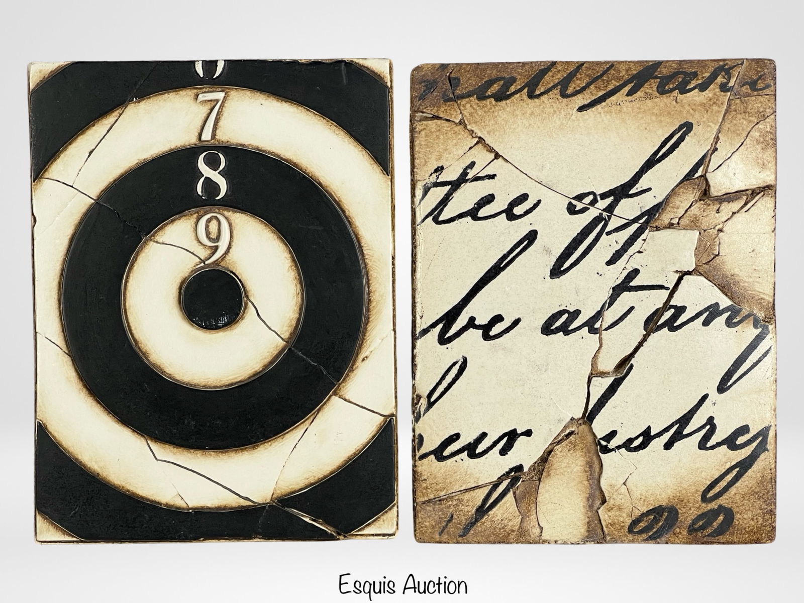 Sid Dickens- Two Art Tiles- Target & Script (1 of 4)